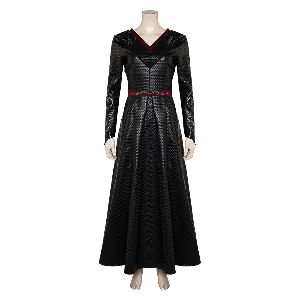 House of The Dragon Rhaenys Targaryen Tenue Noire Sans Cape Cosplay Costume