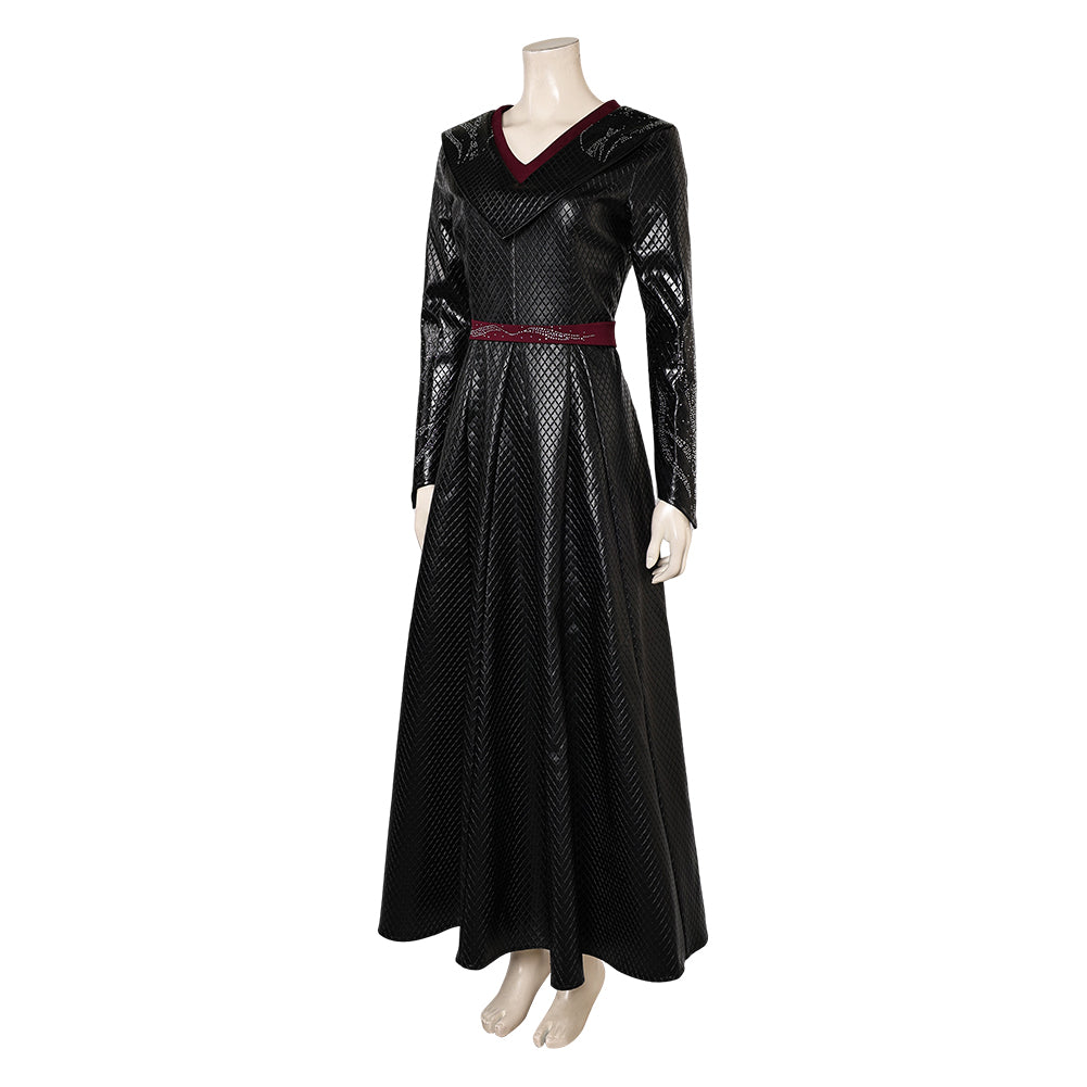 House of The Dragon Rhaenys Targaryen Tenue Noire Sans Cape Cosplay Costume