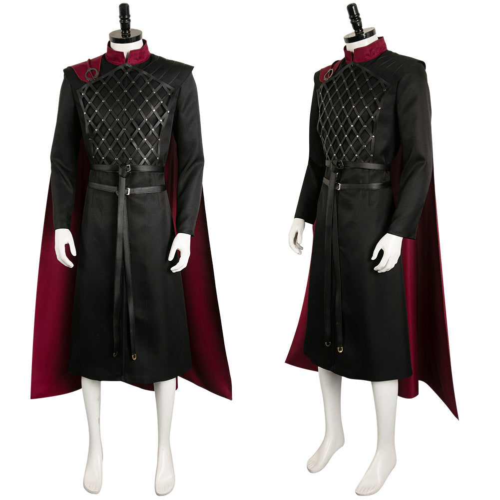 House of The Dragon Saison 2 Jacaerys Velaryon Tenue Noire Cosplay Costume