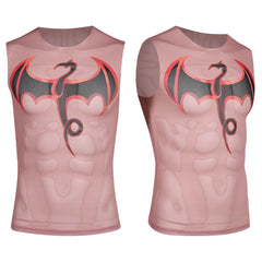 Iron Fist Gilet Tatouage Imprimé Rouge Cosplay Costume