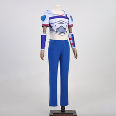 Johnny Joestar Tenue Blanche et Bleue Cosplay Costume