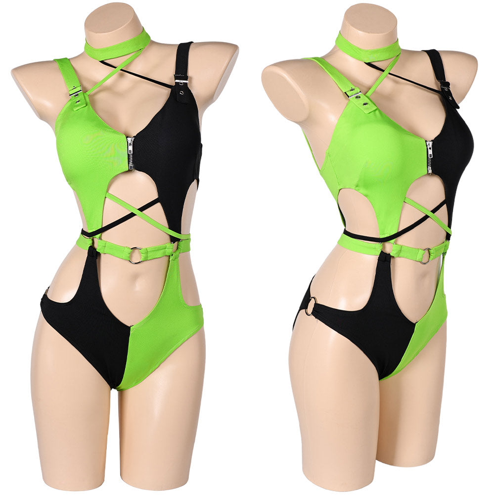 Kim Possible Shego Maillot de Bain Une Pièce Lingerie Cosplay Costume