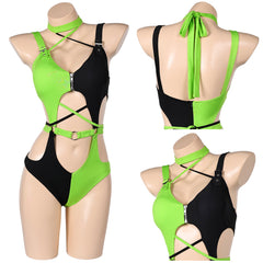 Kim Possible Shego Maillot de Bain Une Pièce Lingerie Cosplay Costume