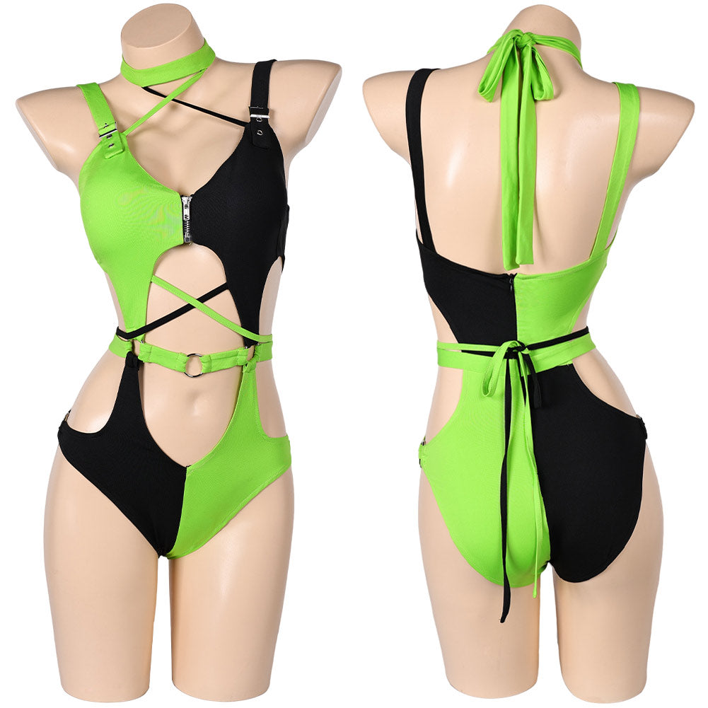 Kim Possible Shego Maillot de Bain Une Pièce Lingerie Cosplay Costume