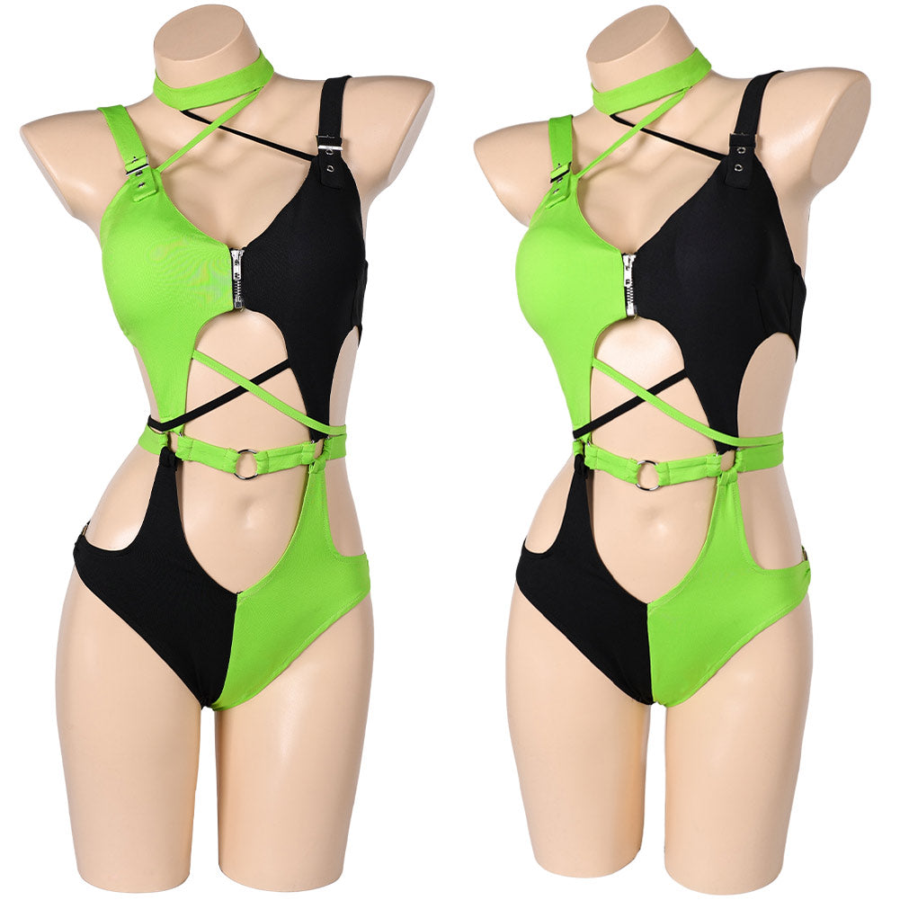 Kim Possible Shego Maillot de Bain Une Pièce Lingerie Cosplay Costume