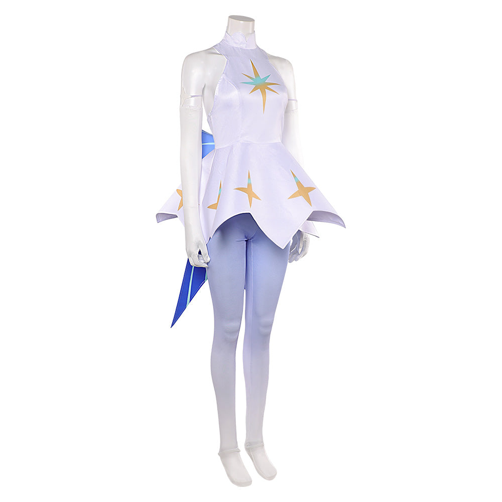 Knights of Guinevere(2025) Guinevere Tenue Blanche Imprimée Cosplay Costume