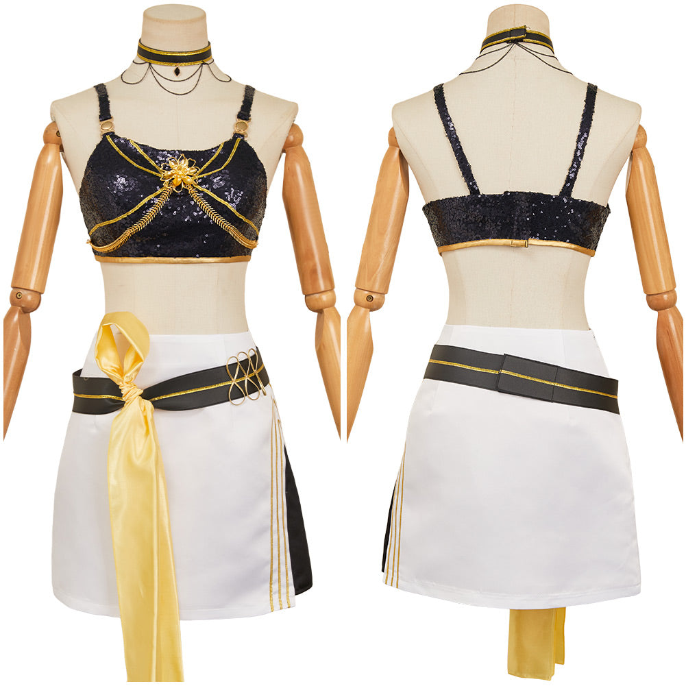 KPop Demon Hunters(2025) Huntrix Mira Tenue à Bretelles Noir Cosplay Costume
