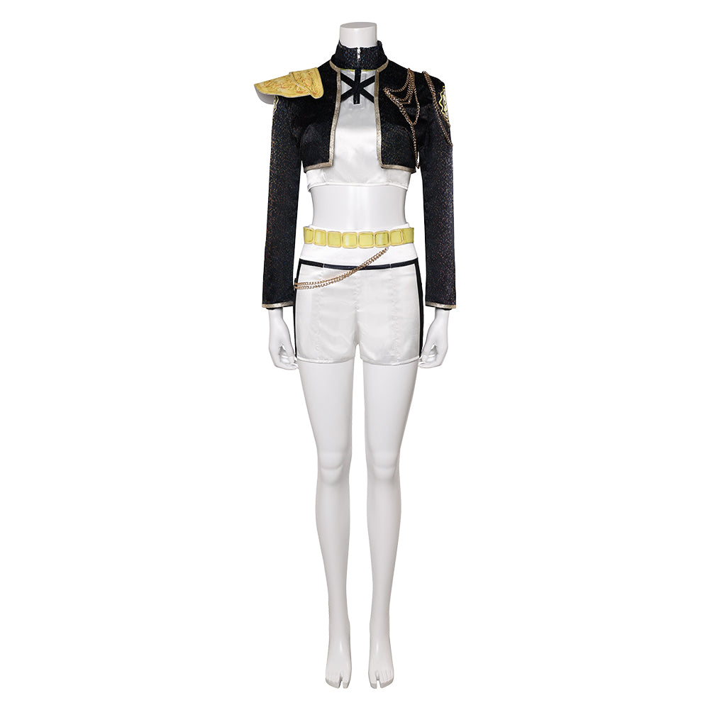 KPop Demon Hunters(2025) Rumi Golden Tenue Noire et Blanche Cosplay Costume