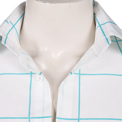 KPop Demon Hunters(2025) Saja Boys Jinu Chemise Blanche à Carreaux Bleus Cosplay Costume