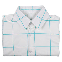 KPop Demon Hunters(2025) Saja Boys Jinu Chemise Blanche à Carreaux Bleus Cosplay Costume