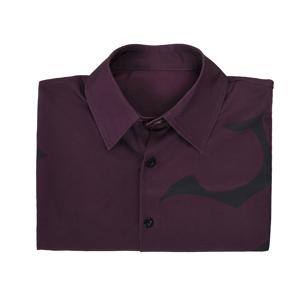 KPop Demon Hunters(2025) Saja Boys Jinu Chemise Imprimée Noire et Violette Cosplay Costume