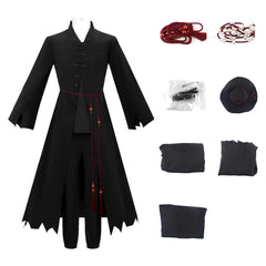 Kpop Demon Hunters(2025) Saja Boys Tenue Noire avec Chapeau Cosplay Costume