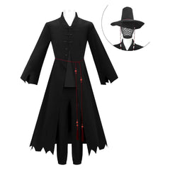 Kpop Demon Hunters(2025) Saja Boys Tenue Noire avec Chapeau Cosplay Costume
