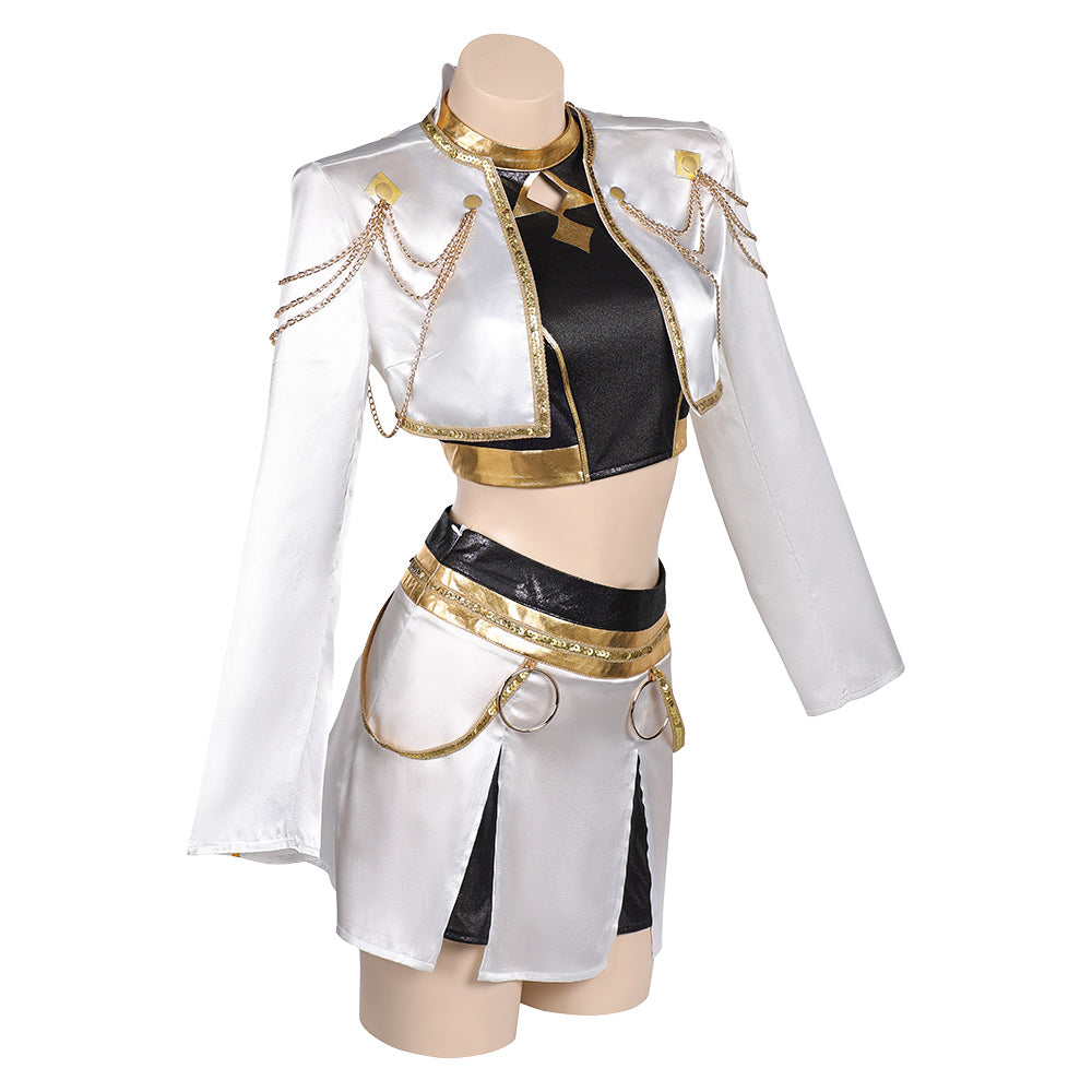 Kpop Demon Hunters(2025) Zoey Tenue Blanche et Noire Cosplay Costume