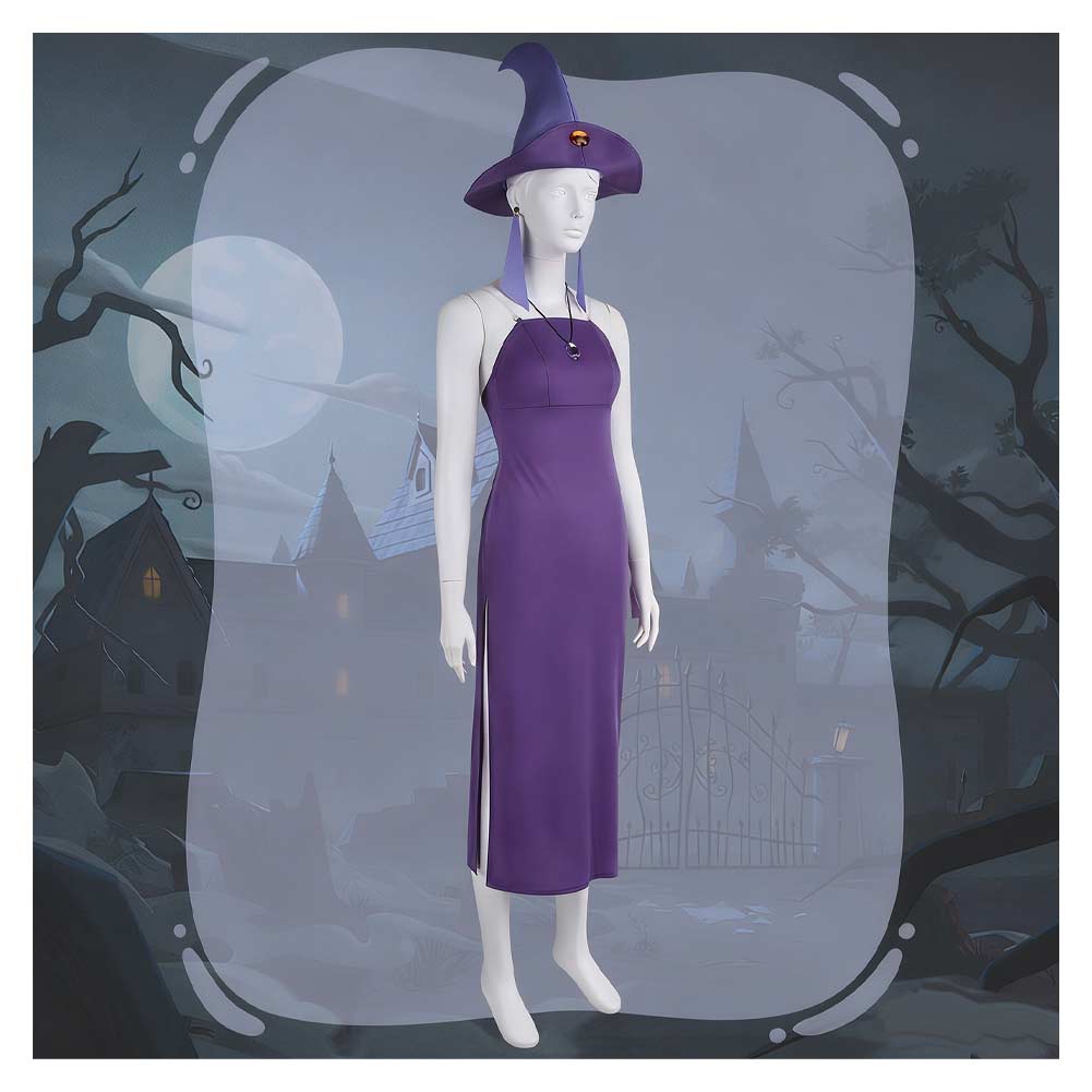  Kuzco, l'Empereur Mégalo Yzma Robe Violette Cosplay Costume