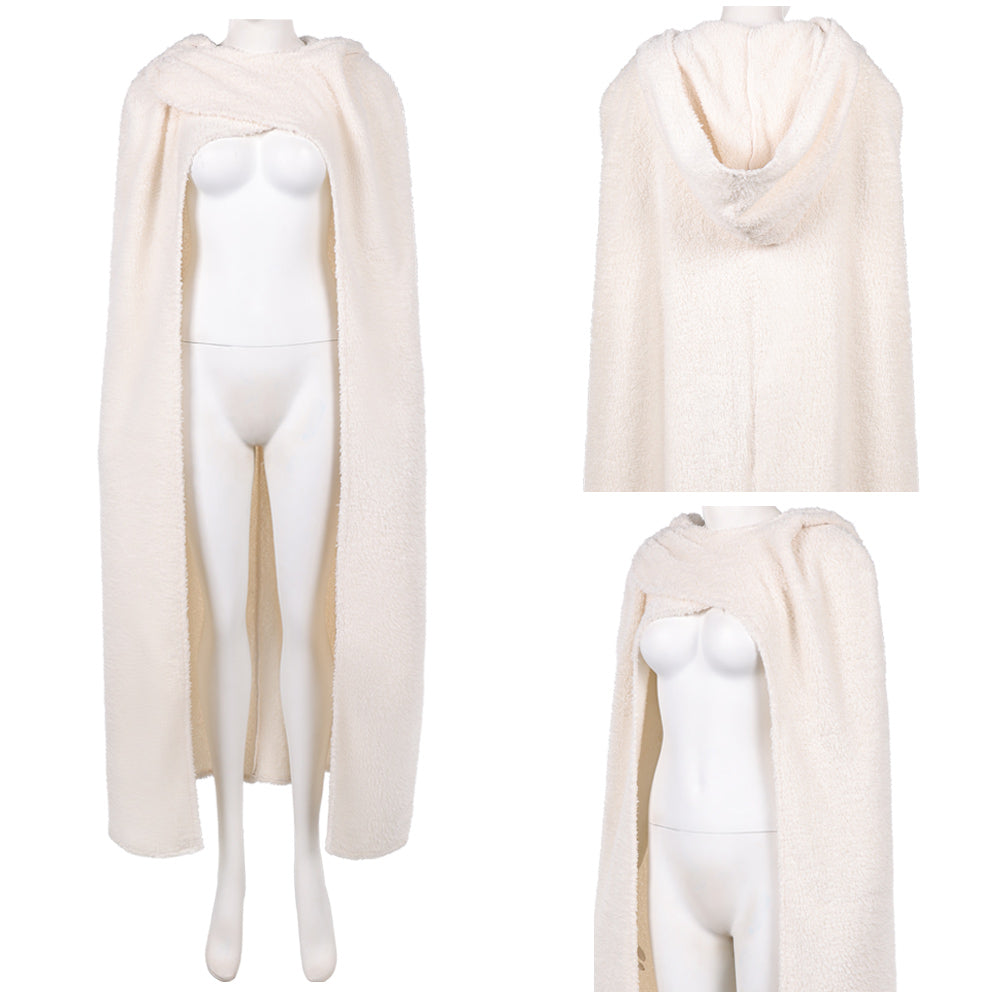 La Guerre des Étoiles Padme Amidala Naberrie Cape Blanche à Capuche Cosplay Costume