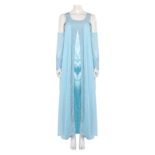 La Guerre des Étoiles Padme Amidala Naberrie Robe Bleue Cosplay Costume