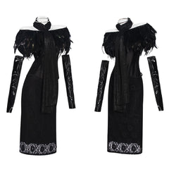 La Guerre des Étoiles Padme Amidala Naberrie Robe de Cour Noire Cosplay Costume