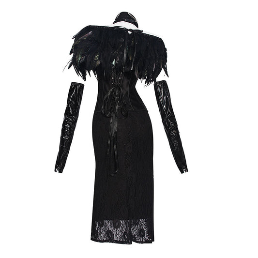 La Guerre des Étoiles Padme Amidala Naberrie Robe de Cour Noire Cosplay Costume