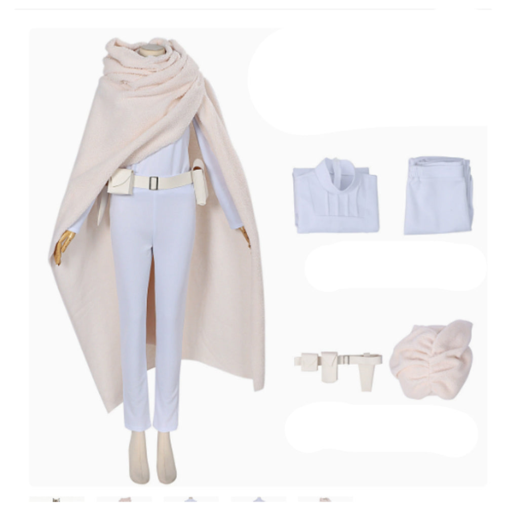 La Guerre des Étoiles Padme Amidala Tenue Blanche Cosplay Costume