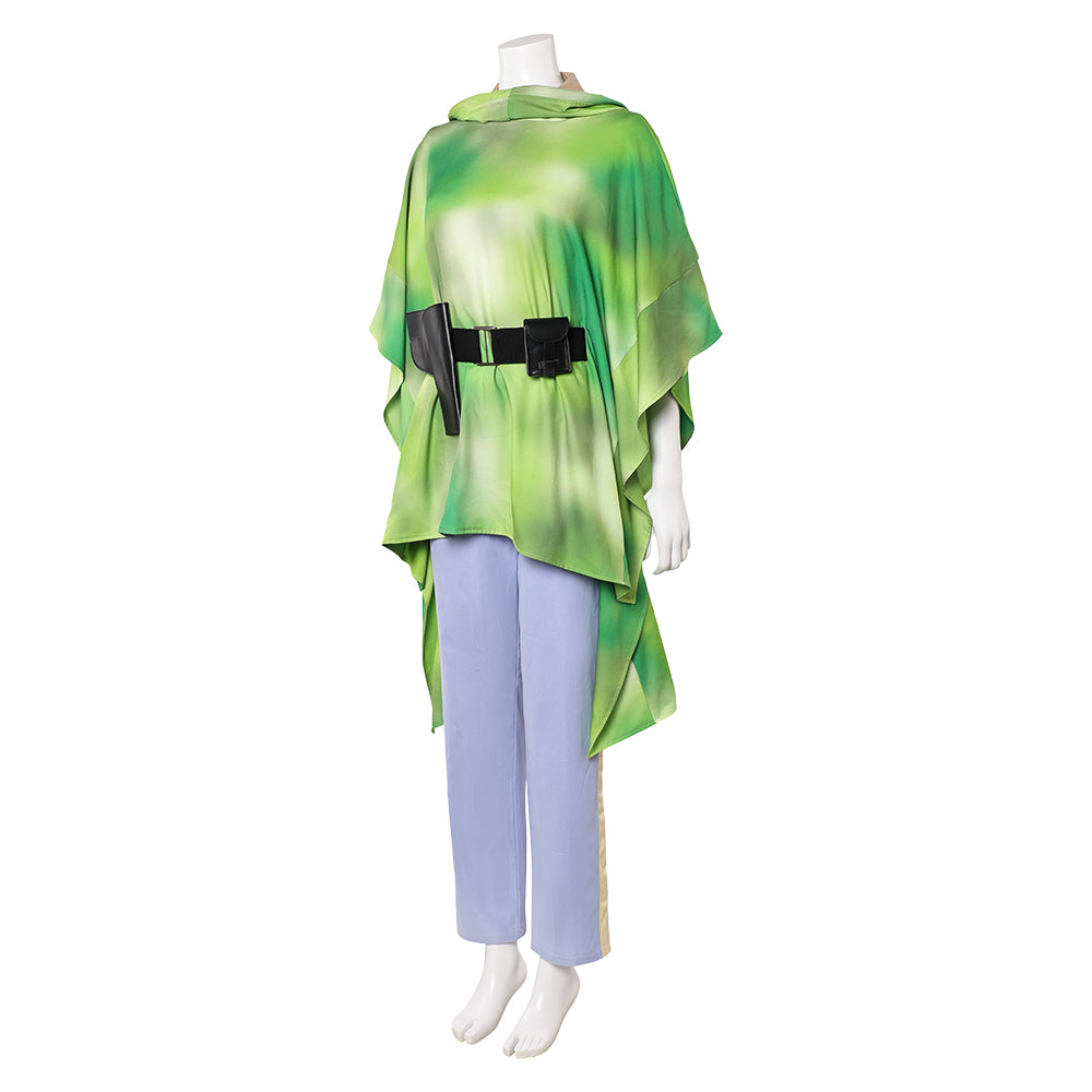 La Guerre des Étoiles Princess Leia Tenue de Cape Camouflage Verte Cosplay Costume