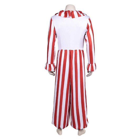 La Nuit des Clowns(2025) Flando the Clown Tenue Rouge et Blanche Cosplay Costume