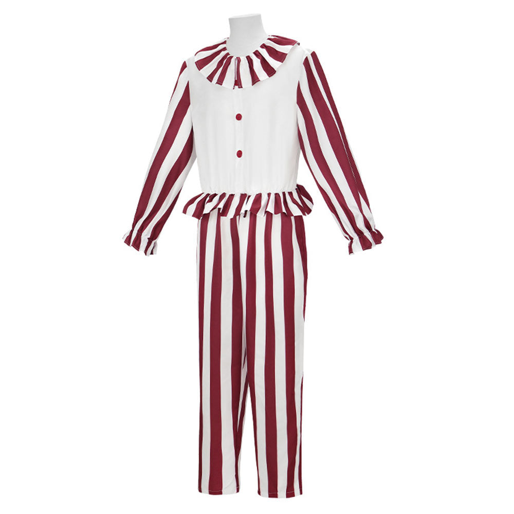 La Nuit des Clowns(2025) Flando the Clown Tenue Rouge et Blanche Cosplay Costume