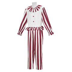 La Nuit des Clowns(2025) Flando the Clown Tenue Rouge et Blanche Cosplay Costume