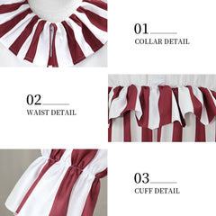 La Nuit des Clowns(2025) Flando the Clown Tenue Rouge et Blanche Cosplay Costume