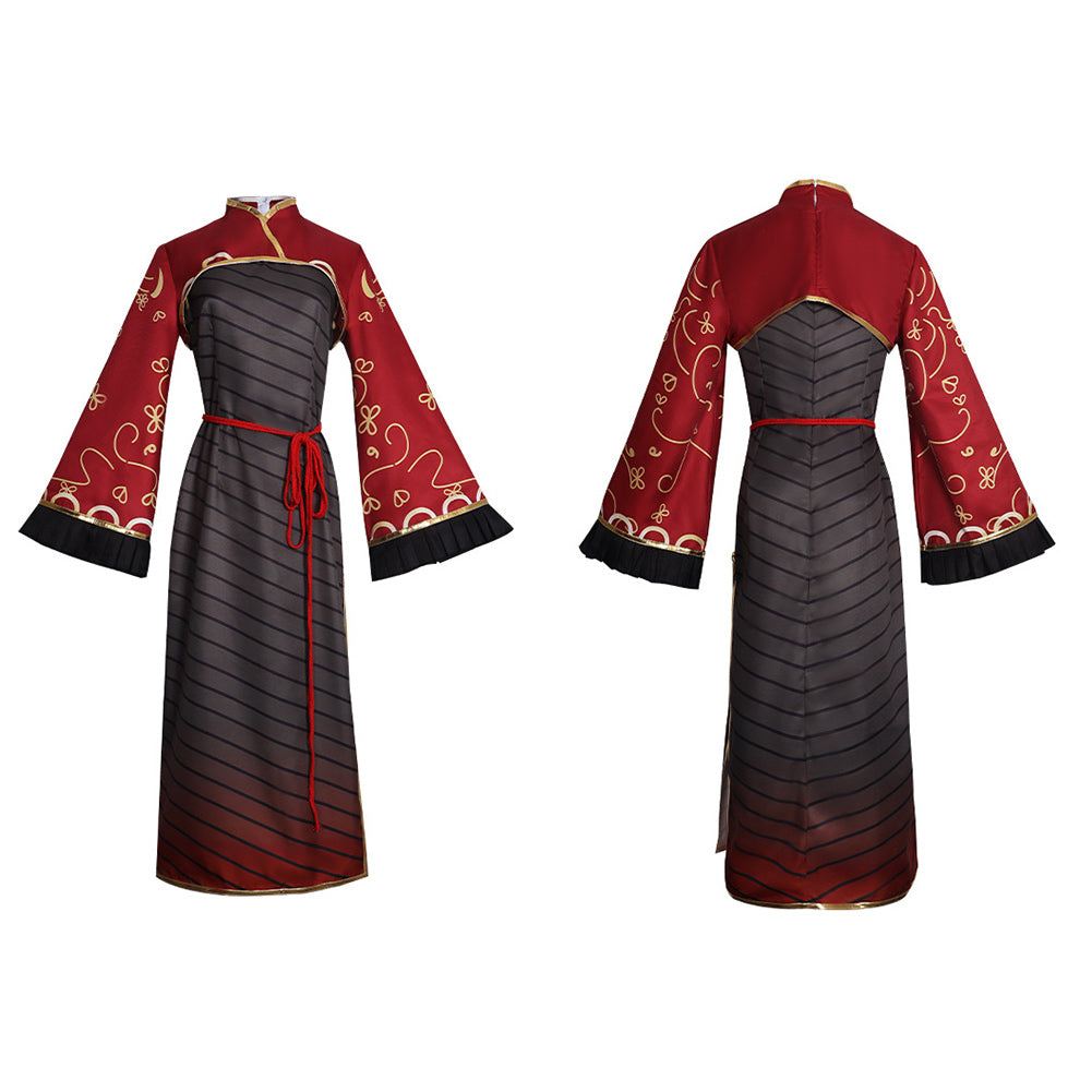 Limbus Company Jia Xichun Robe Rouge et Marron Cosplay Costume