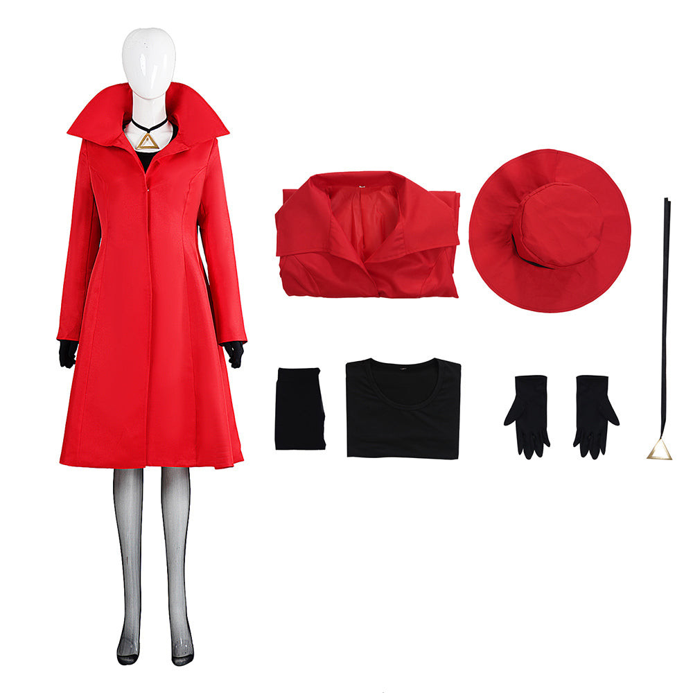 Mais Où Se Cache Carmen Sandiego? Carmen Tenue Rouge Cosplay Costume