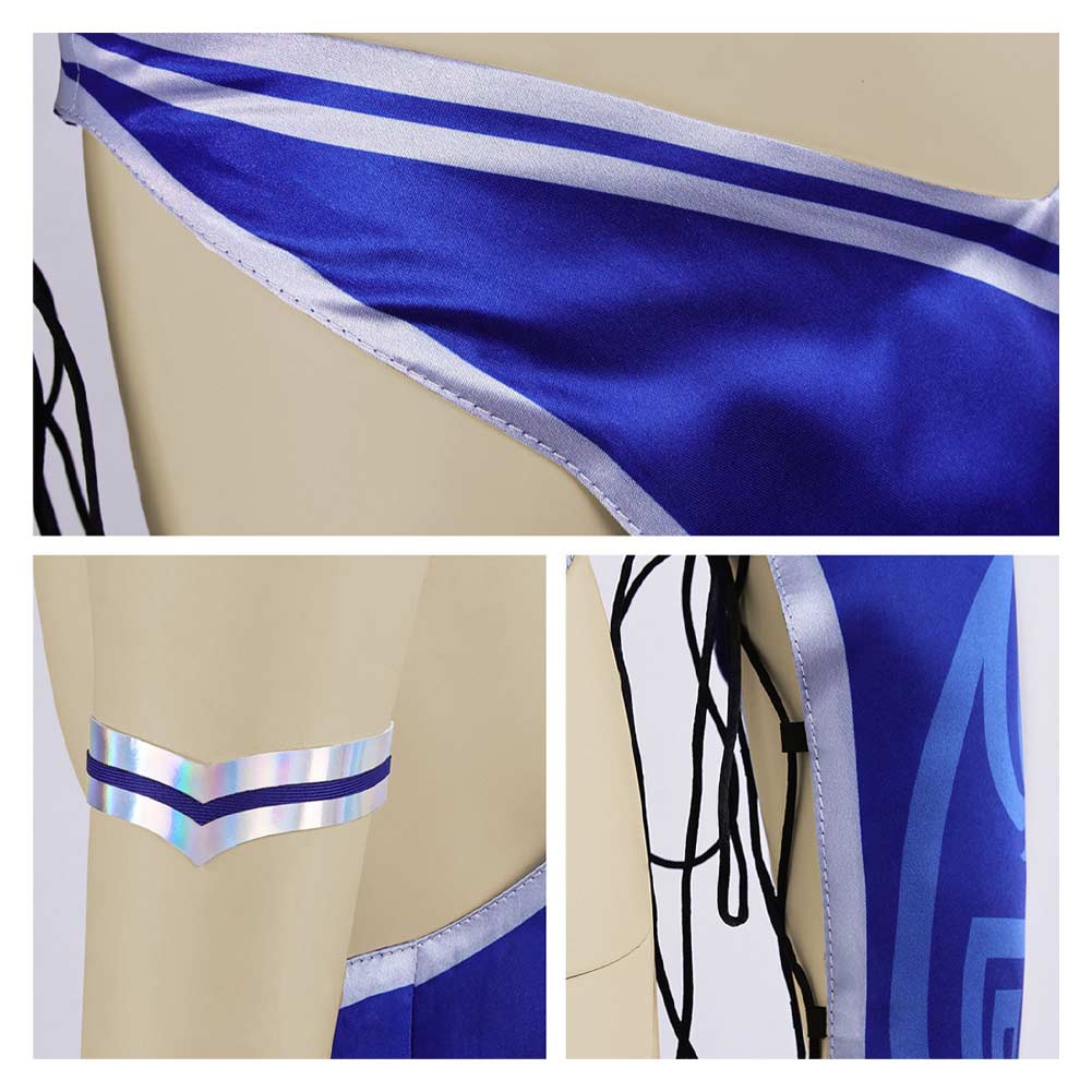 Mortal Kombat 2 Kitana Tenue de Danseuse Bleue Cosplay Costume