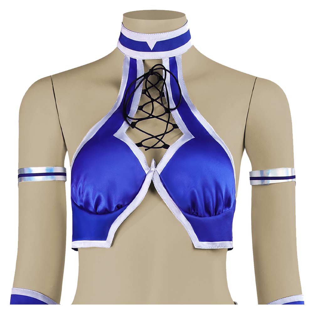 Mortal Kombat 2 Kitana Tenue de Danseuse Bleue Cosplay Costume