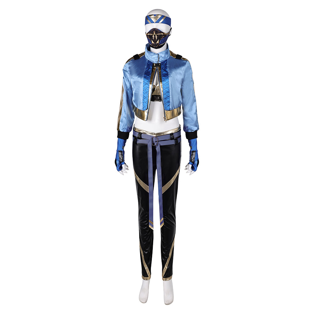 Mortal Kombat Kitana Tenue Bleue Cosplay Costume