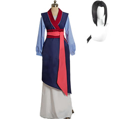 Mulan Hua Adulte Femme Mulan Robe Bleue Halloween Cosplay Costume