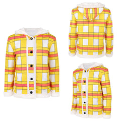 One Piece Live Action 2(2026) Luffy Veste à Carreaux Jaune Cosplay Costume