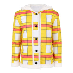 One Piece Live Action 2(2026) Luffy Veste à Carreaux Jaune Cosplay Costume