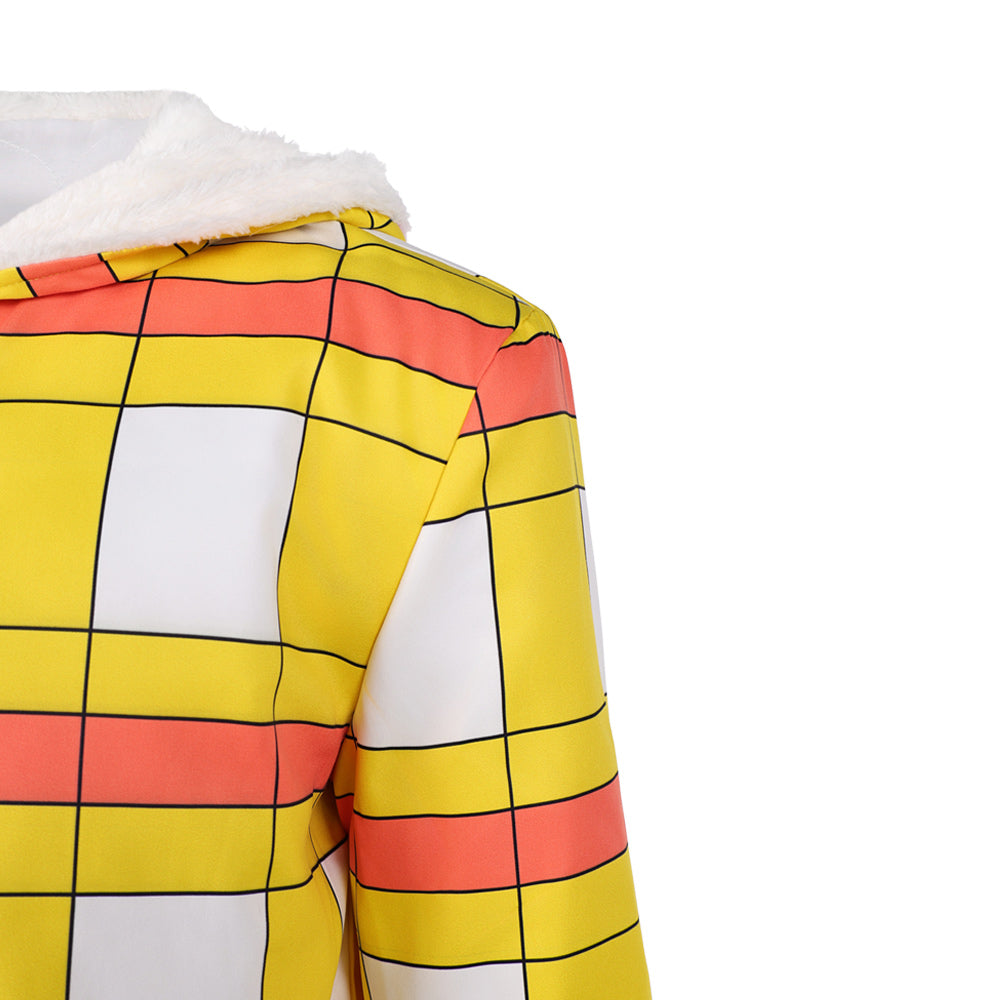 One Piece Live Action 2(2026) Luffy Veste à Carreaux Jaune Cosplay Costume