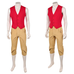 One Piece Live-action 2(2026) Monkey D. Luffy Tenue Rouge et Marron Cosplay Costume