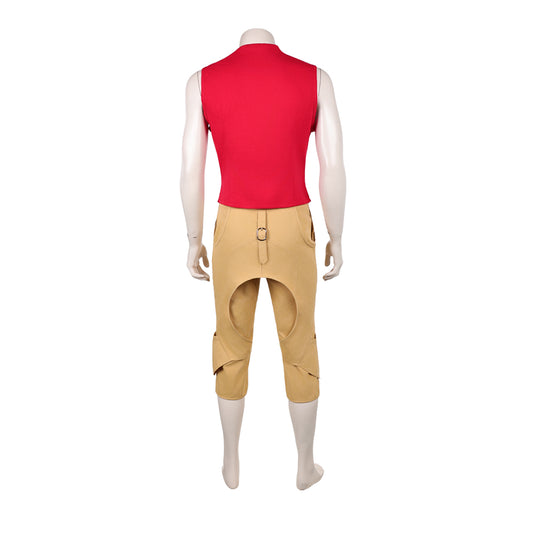 One Piece Live-action 2(2026) Monkey D. Luffy Tenue Rouge et Marron Cosplay Costume