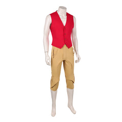 One Piece Live-action 2(2026) Monkey D. Luffy Tenue Rouge et Marron Cosplay Costume