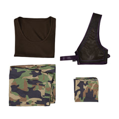 One Piece Live Action 2(2026) Usopp Tenue de Camouflage Verte Cosplay Costume