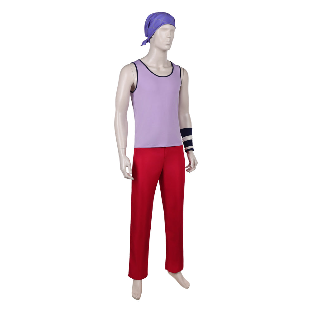One Piece Live Action 2(2026) Usopp Tenue Violette et Rouge Cosplay Costume