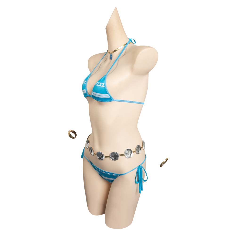 One Piece Nami Maillot de Bain Bleu Bikini Cosplay Costume