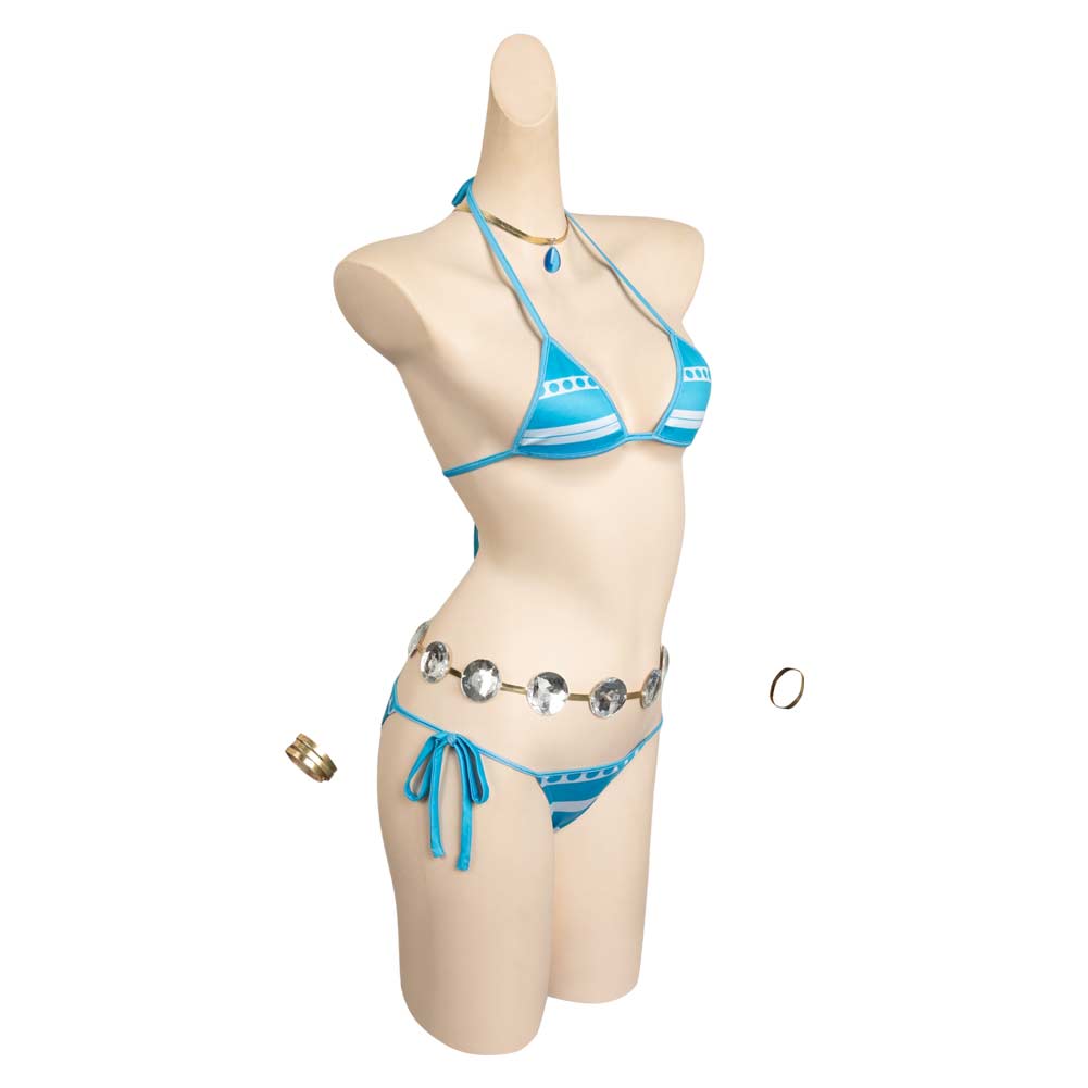 One Piece Nami Maillot de Bain Bleu Bikini Cosplay Costume