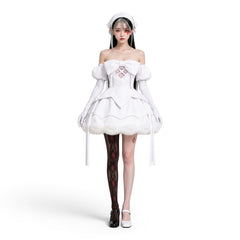 Cosplay Costume Sua Alien Stage(2026) TV Cosplay Robe Blanche et Noire Femme