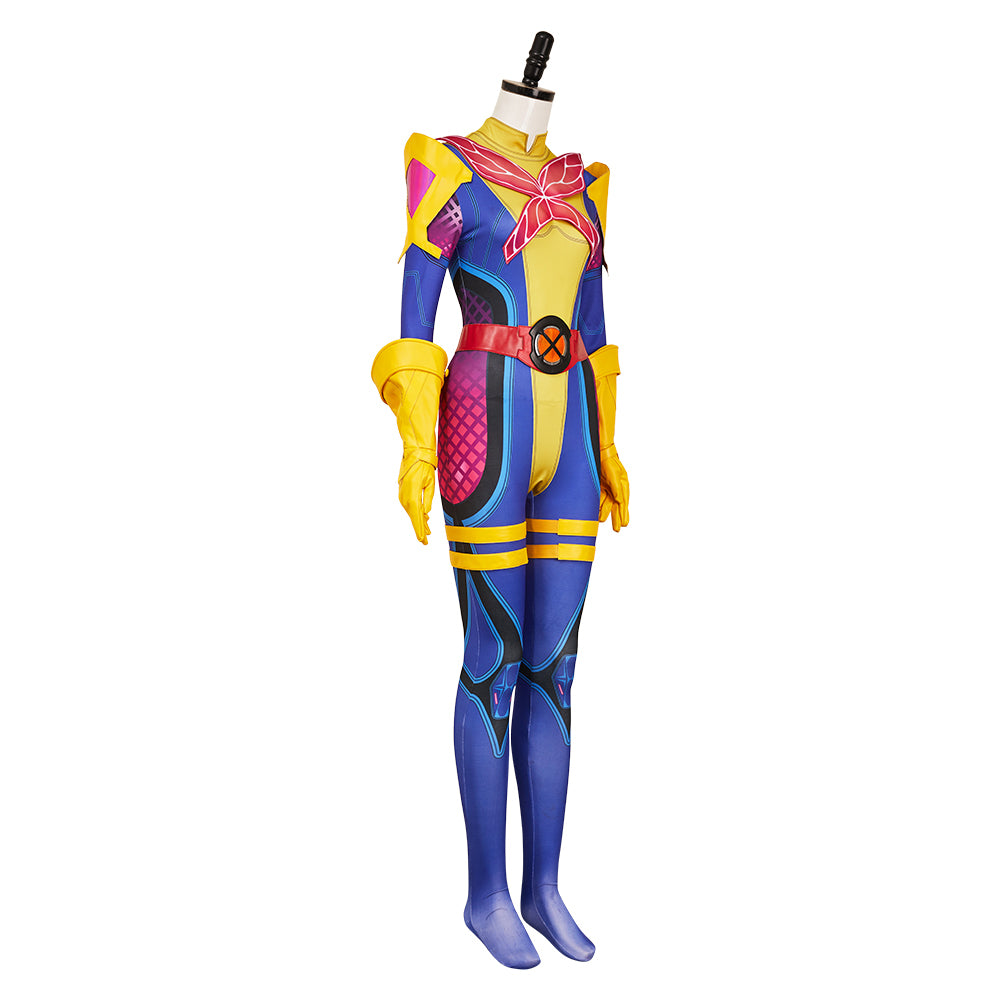 Psylocke Ensemble de Combinaison Bleue Cosplay Costume