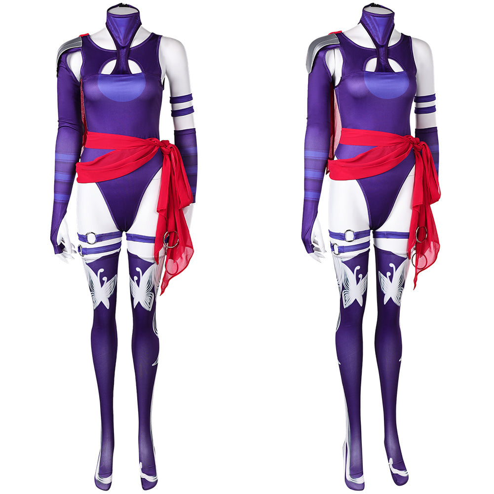 Psylocke Tenue Violette Cosplay Costume