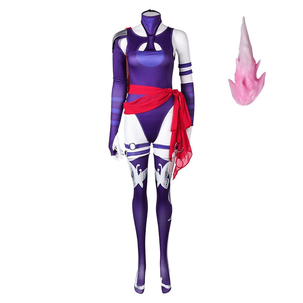 Psylocke Tenue Violette Cosplay Costume