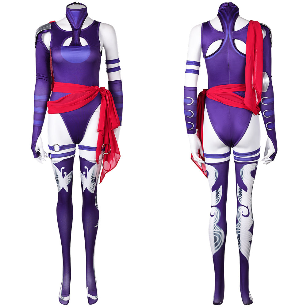 Psylocke Tenue Violette Cosplay Costume